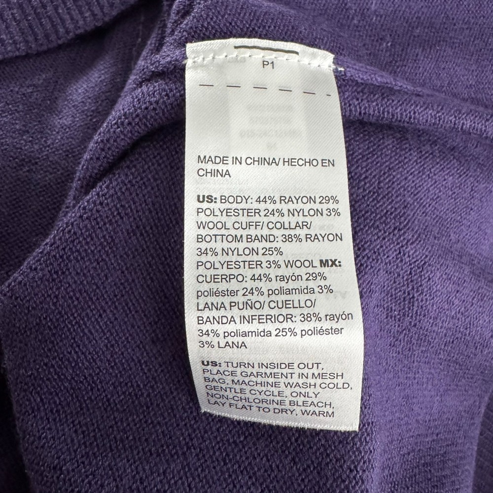 Chico's Pullover Sweater Size 3 Sequins Plaid Midnight Violet NWT TP-3869