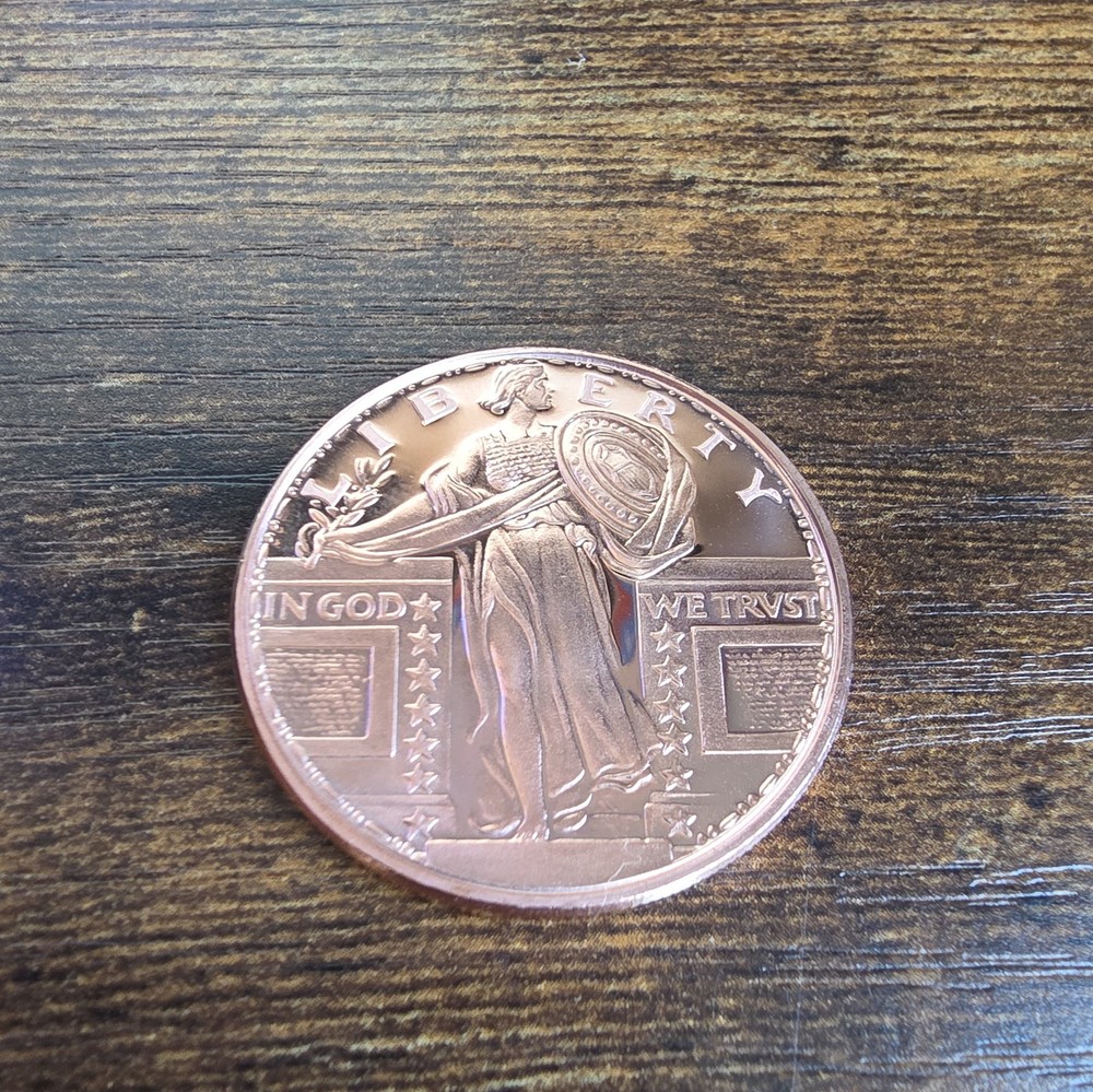 1 oz Copper Round - Standing Liberty Design