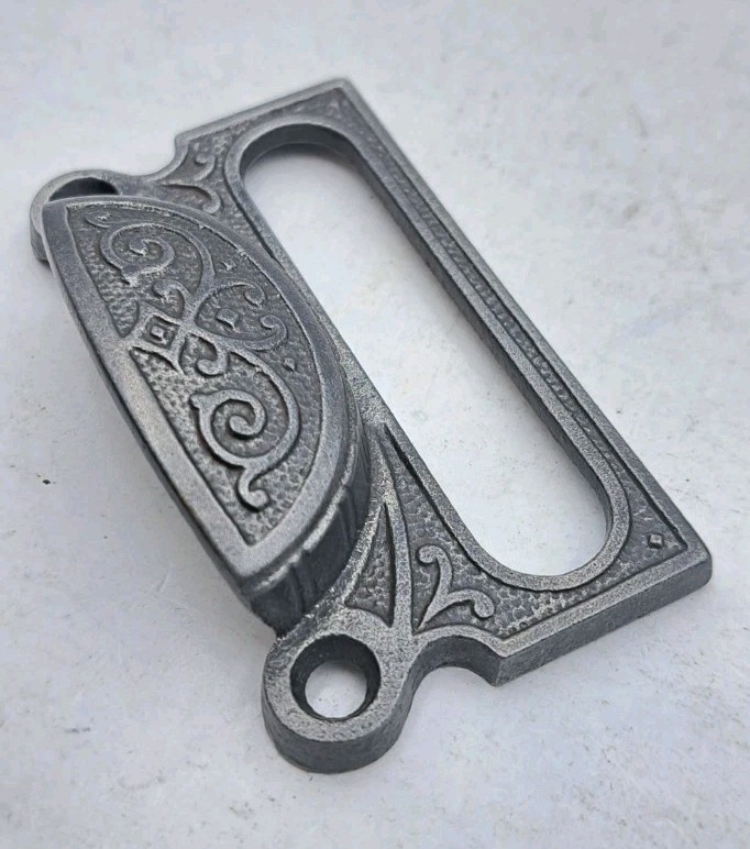 Antique Bin Pull Drawer Apothecary Handle Vintage Cast Iron Hardware