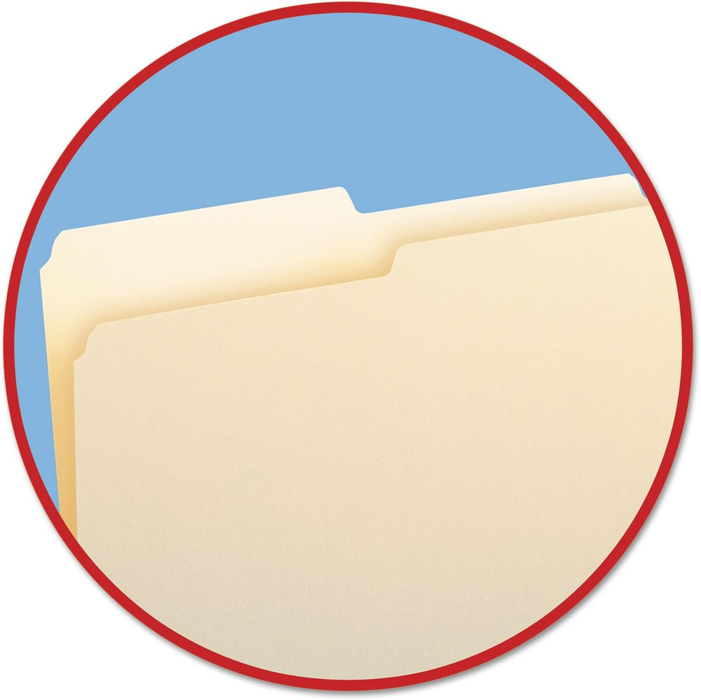 SuperTab File Folder, Oversized 1/2-Cut Tab, Letter Size, Manila File Folders, 1