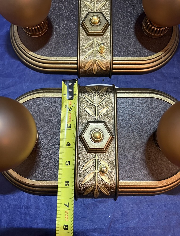 Rewired PAIR Two Socket light Fixtures beautiful Finish 145B