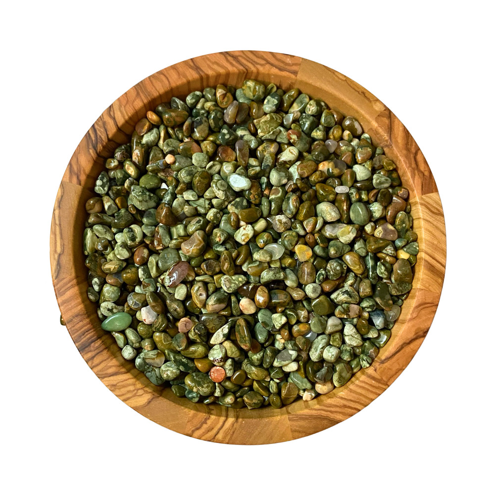 Rainforest Jasper Tumbled Gemstone Chips, Mini Stones 4-8mm Wholesale Bulk