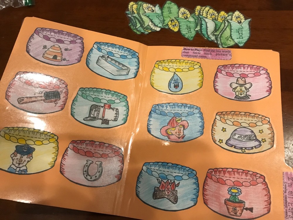 I’m All Ears! Compound Words 2nd grade language arts file folder game