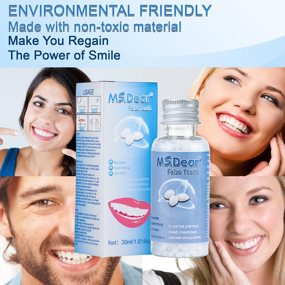 2PACK False Teeth Solid Glue Temporary Tooth Repair Moldable Fix Broke Gap Teeth