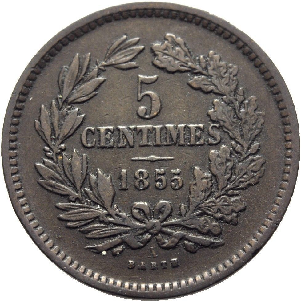 1855 Luxembourg 5 Cent #3