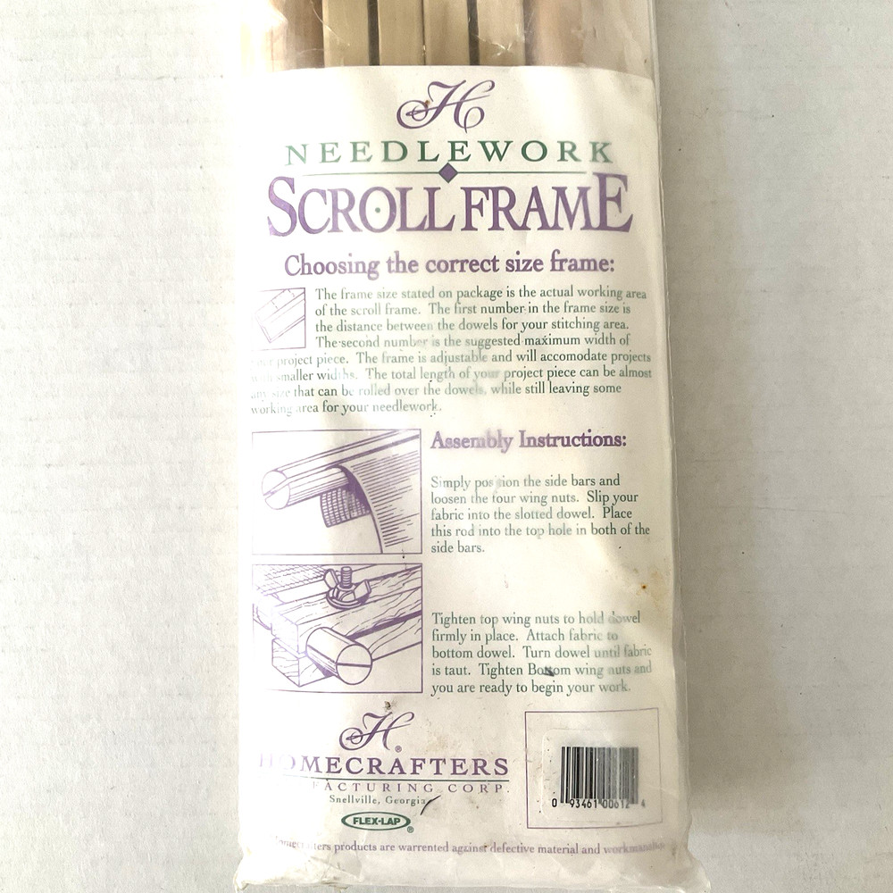 Homecrafters Needlework Scroll Frame 6" x 12" Hardwood With Hardware New