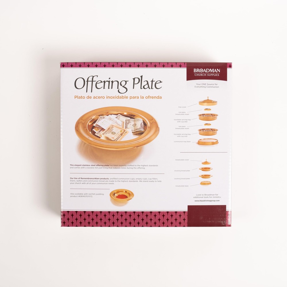 RemembranceWare Offering Plate, Brass with Red Felt