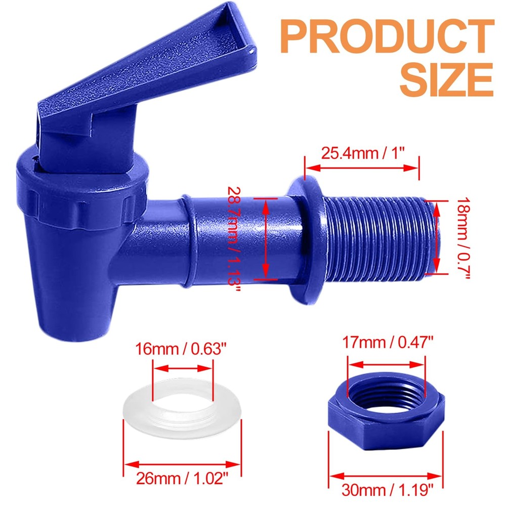 2Pcs Bpa-Free Replacement Cooler Faucet, Plastic Water Spigot Spout Dispenser Ta