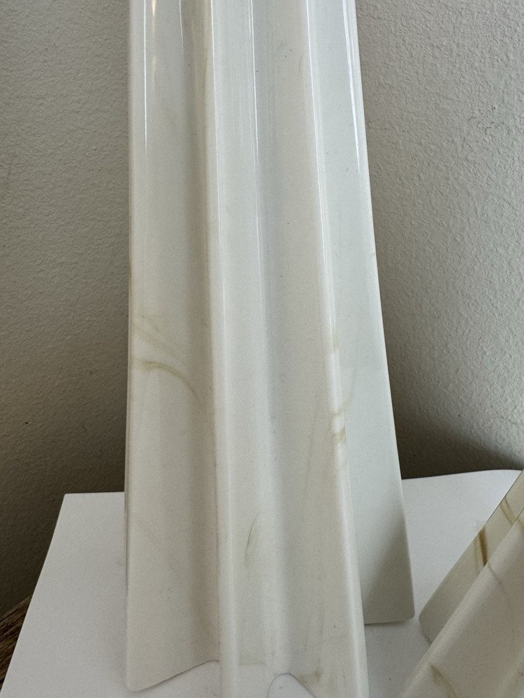 Threshold White Marbled Ceramic Tabletop Christmas Trees Set Of 2