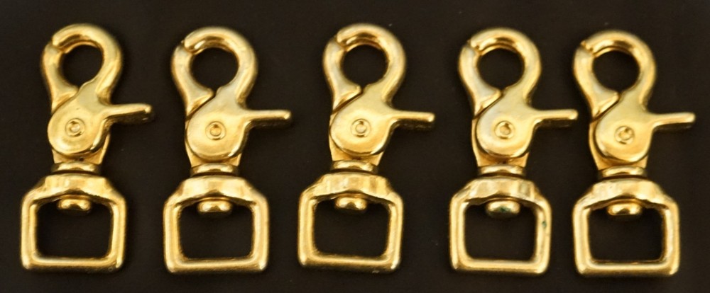 Solid Brass Trigger Square Scissor Snap 3/4 Inch Pack Of 5