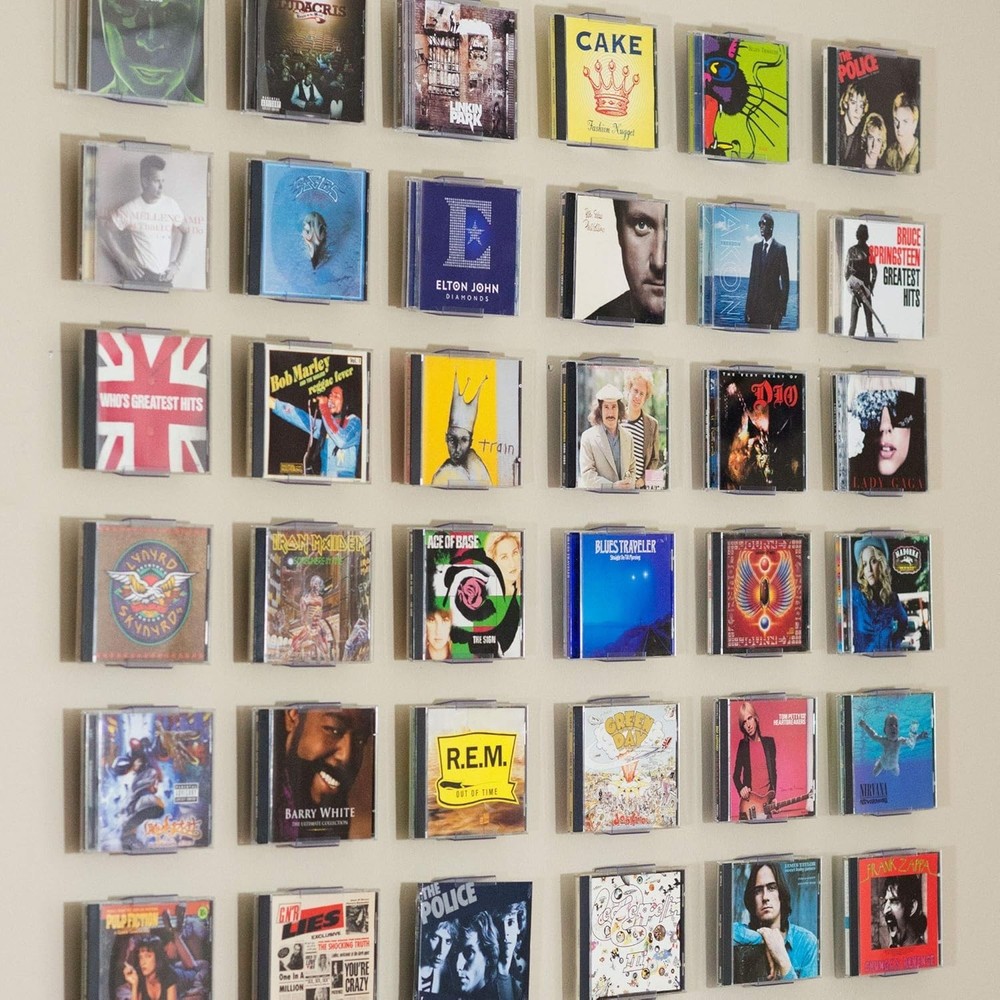 3-Pack Invisible CD Mounts: Adjustable Clear Display for Stylish Home Decor