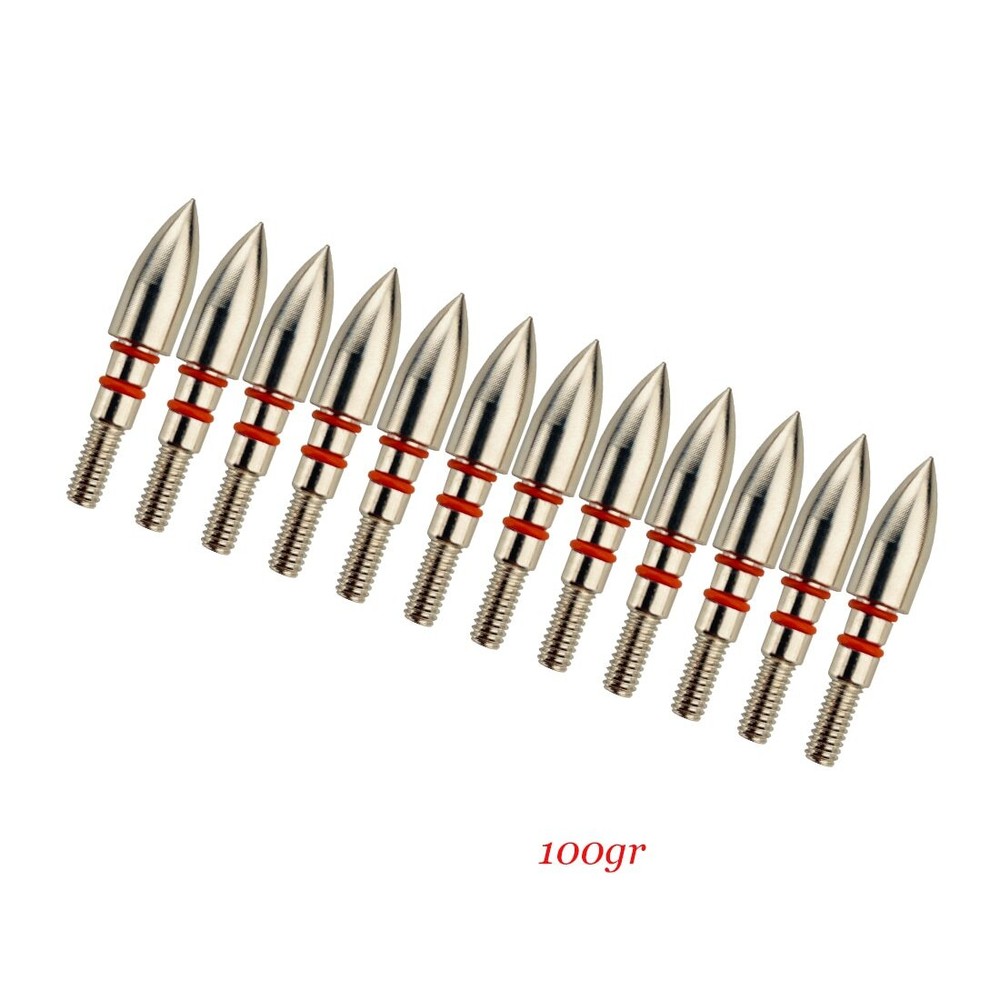 24pcs Archery ID6.2mm Arrow Points Tips Target 75/100GR Rubber Ring Compound Bow