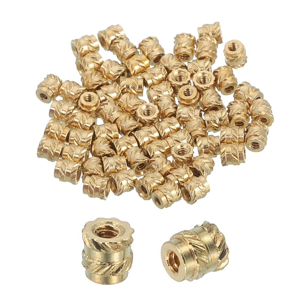 66 Pcs Threaded Inserts, M1 Brass Heat Set Insert for Plastic, M1x2x2mm