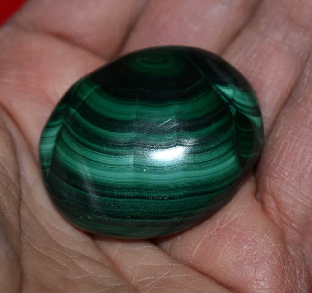 Malachite Soap-Shaped Palm Stone #15