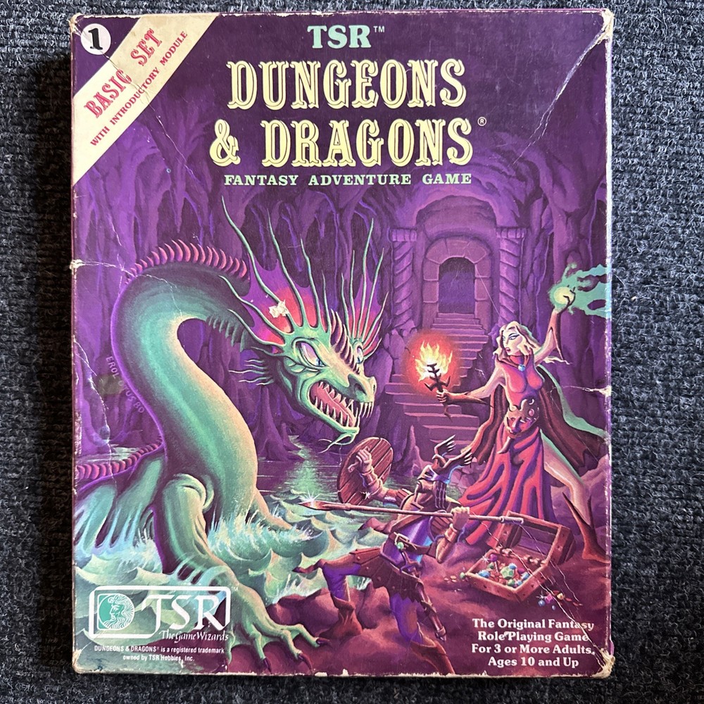 Dungeons and Dragons D&D Basic Set BOXED Including Original Dice Vintage TSR 🟡