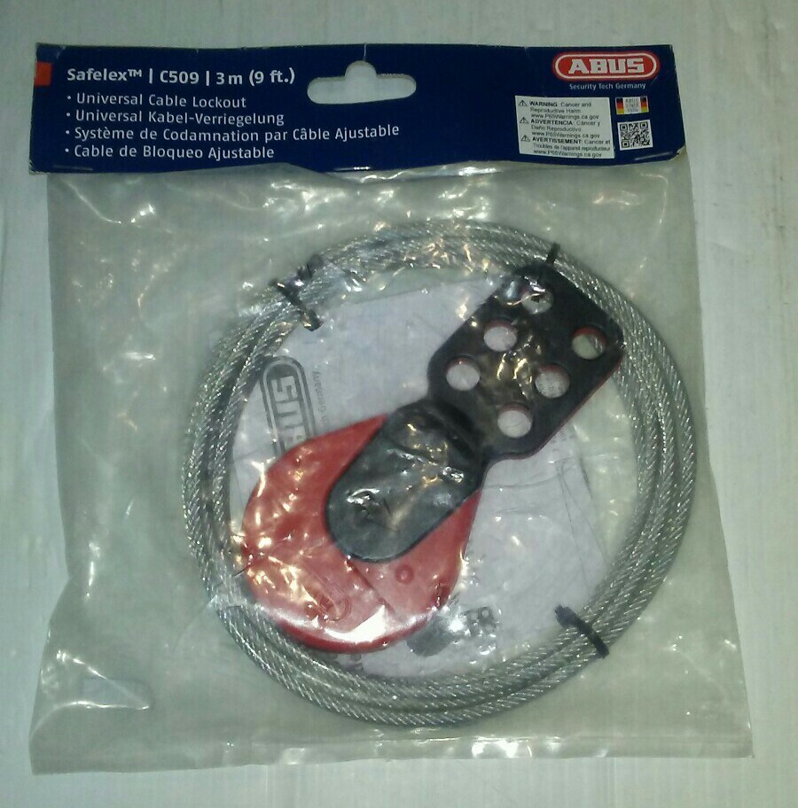 ABUS SAFELEX C509, UNIVERSAL CABLE LOCKOUT, 9', 3m, NEW, FREE SHIP
