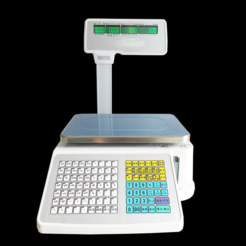110V Digital Price Computing Scale Thermal Printer 15kg/33 lbs Four-window Pole