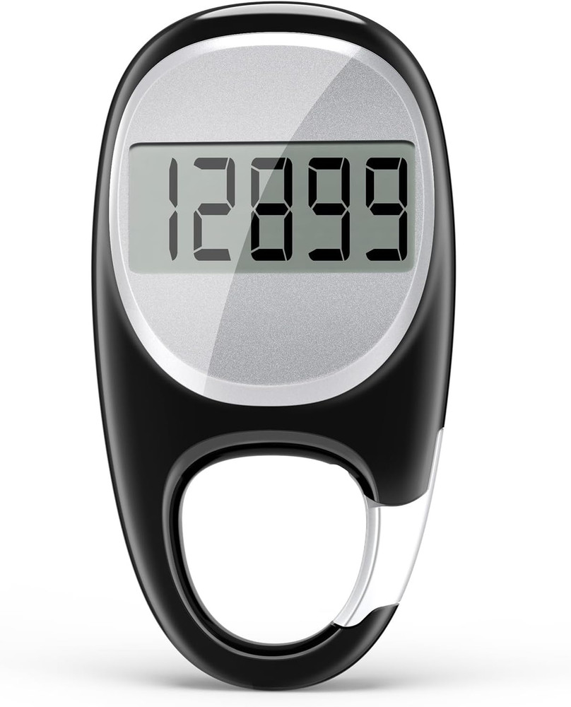 Simple Pedometer for Walking, Accurate Step Tracker with Carabiner, 3D Step Coun