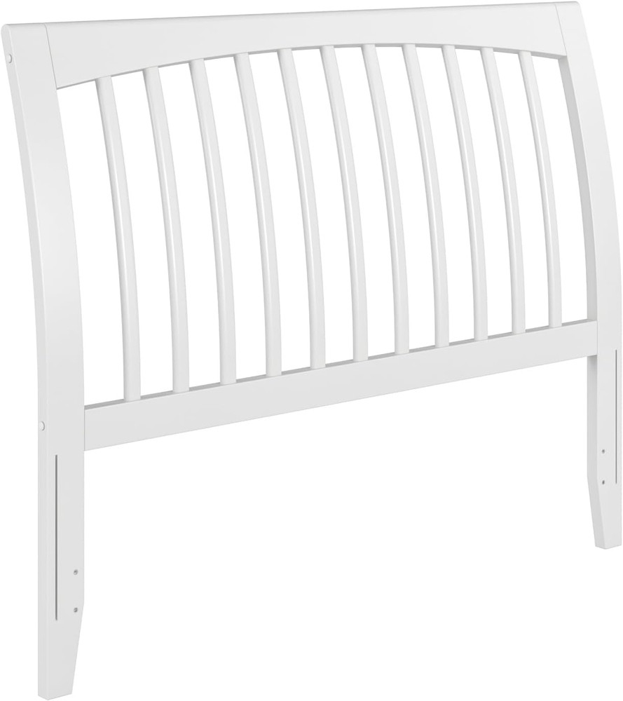 Orleans White Solid Wood Slat Headboard - Full Sleigh Design