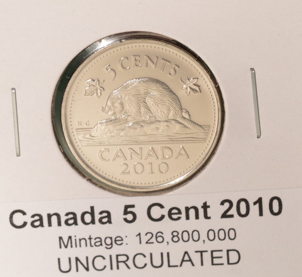 2010 Canada 5 Cent - UNCIRCULATED from Mint Roll 🇨🇦