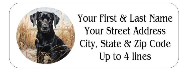 150 Black Labrador Lab Beach Grass Return Address Labels Personalized