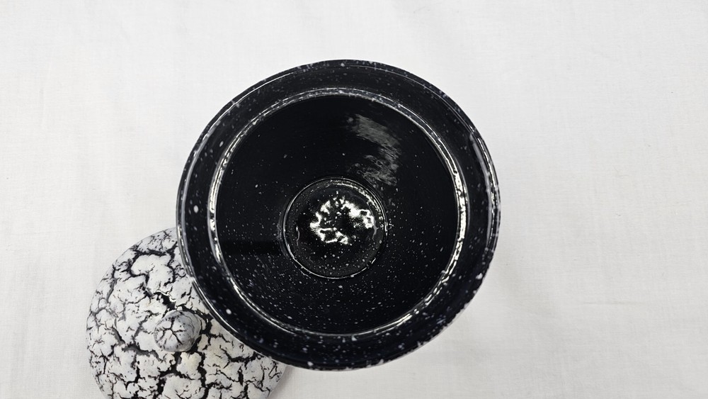 German Crackle Glaze Sugar Bowl