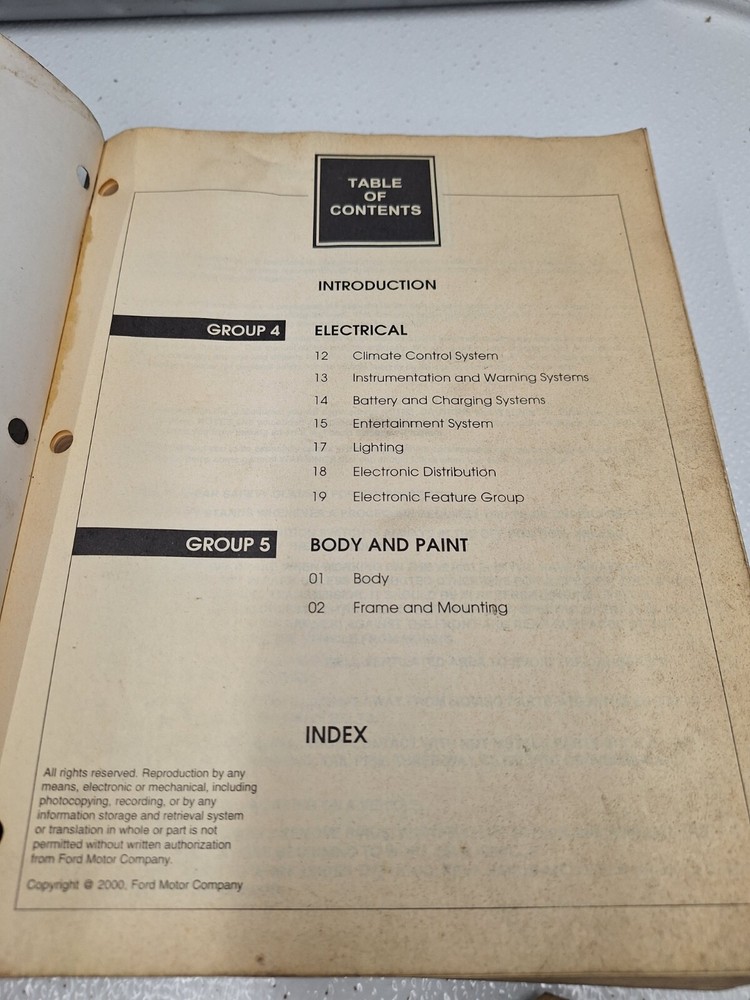 2001 Ford Focus OEM Workshop Manual Volume 1 &2 Wiring Diagrams Specifications