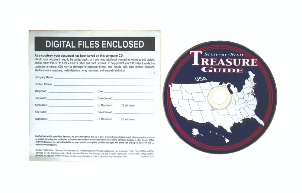 Metal detecting CD State by State Treasure Guide GOOD CONDITION