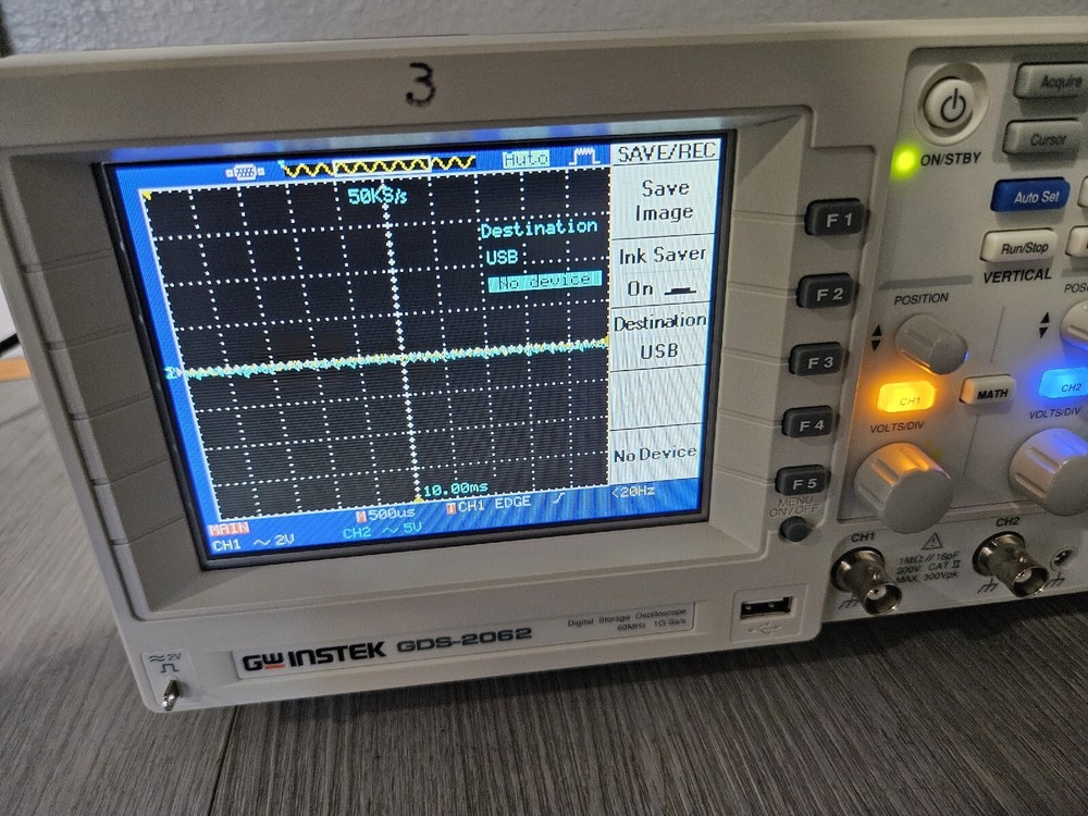 POWERS ON-NOT TESTED GW Instek GDS-2062 Digital Oscilloscope Used