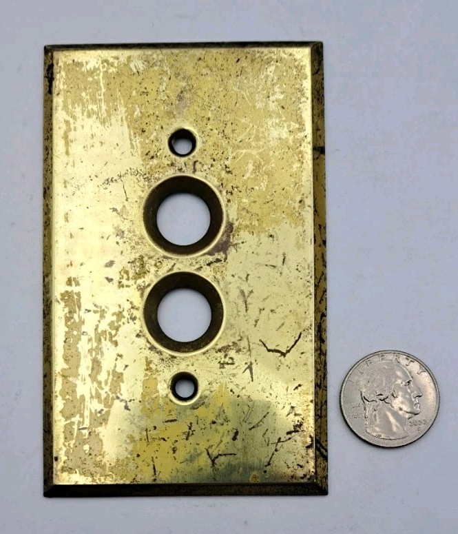 Vintage Push Button Light Switch Wall Plate Covers Rectangle Brass Hardware