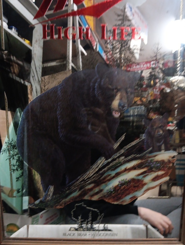 Miller High Life Black Bear Wisconsin Beer Mirror