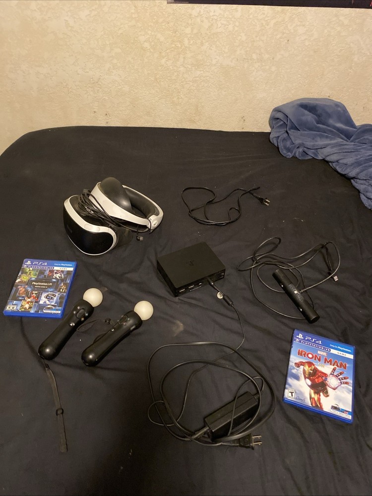 PlayStation VR PSVR Headset Camera Bundle with Controllers for PS4 and 2 Games