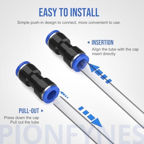 60PCS Straight Push Connectors Quick Release Plastic Push to Connect Fittings