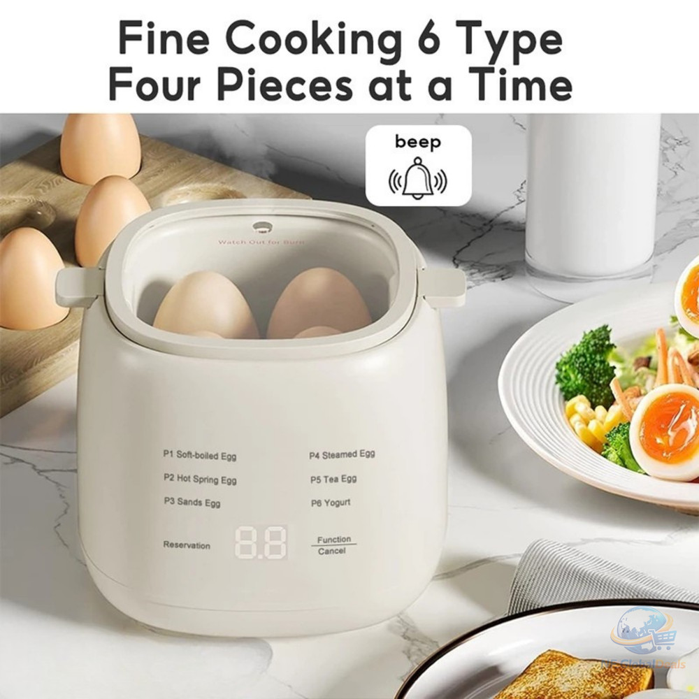 Electric Egg Cooker 4 Eggs 200W EU Plug Multi Function Boiler Steamer UK 220V