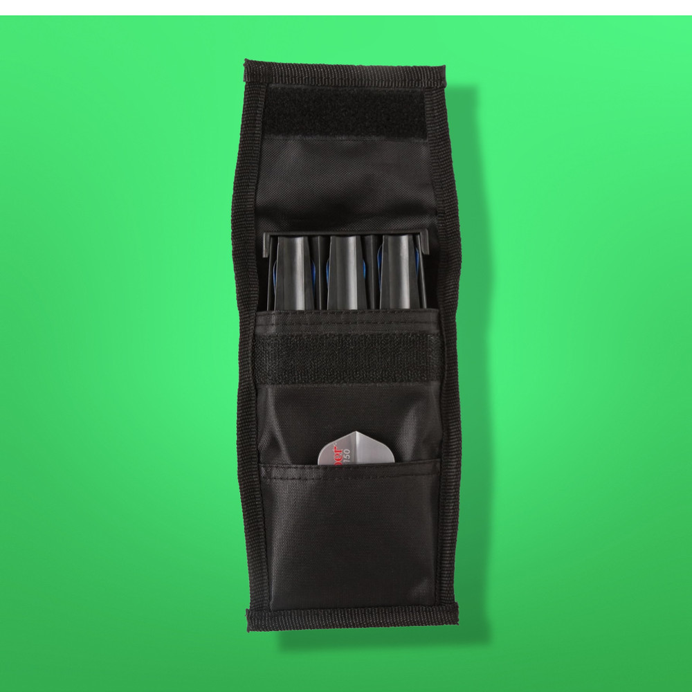 Black Dart Case with Plastic Insert Holds 3 Darts and Keeps Flights Safe