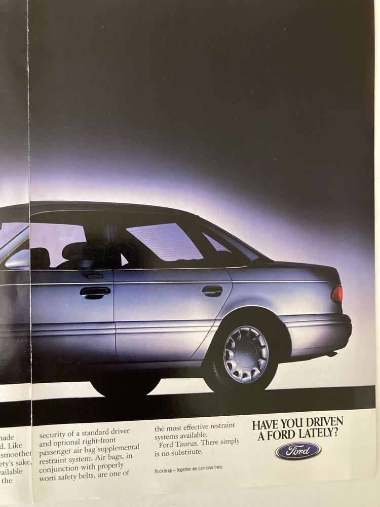 1993 Ford Taurus Two Page Print Ad