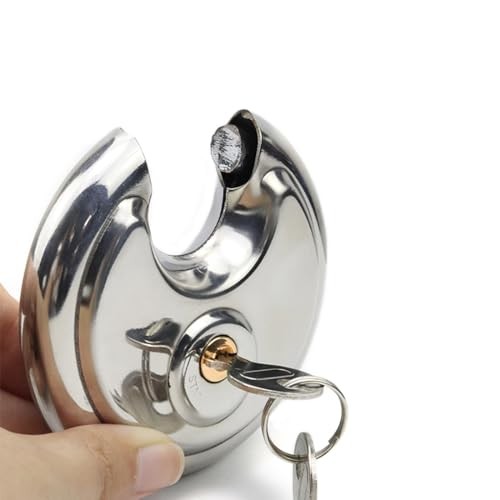 Disc Padlock with Key, Storage Unit Lock, Discus Padlock Heavy Duty Round
