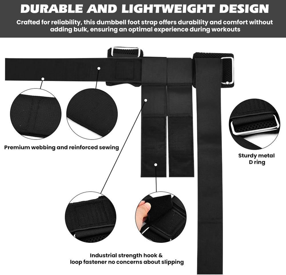 Dumbbell Foot Attachments for Leg Training - 2 Pack Ankle Straps