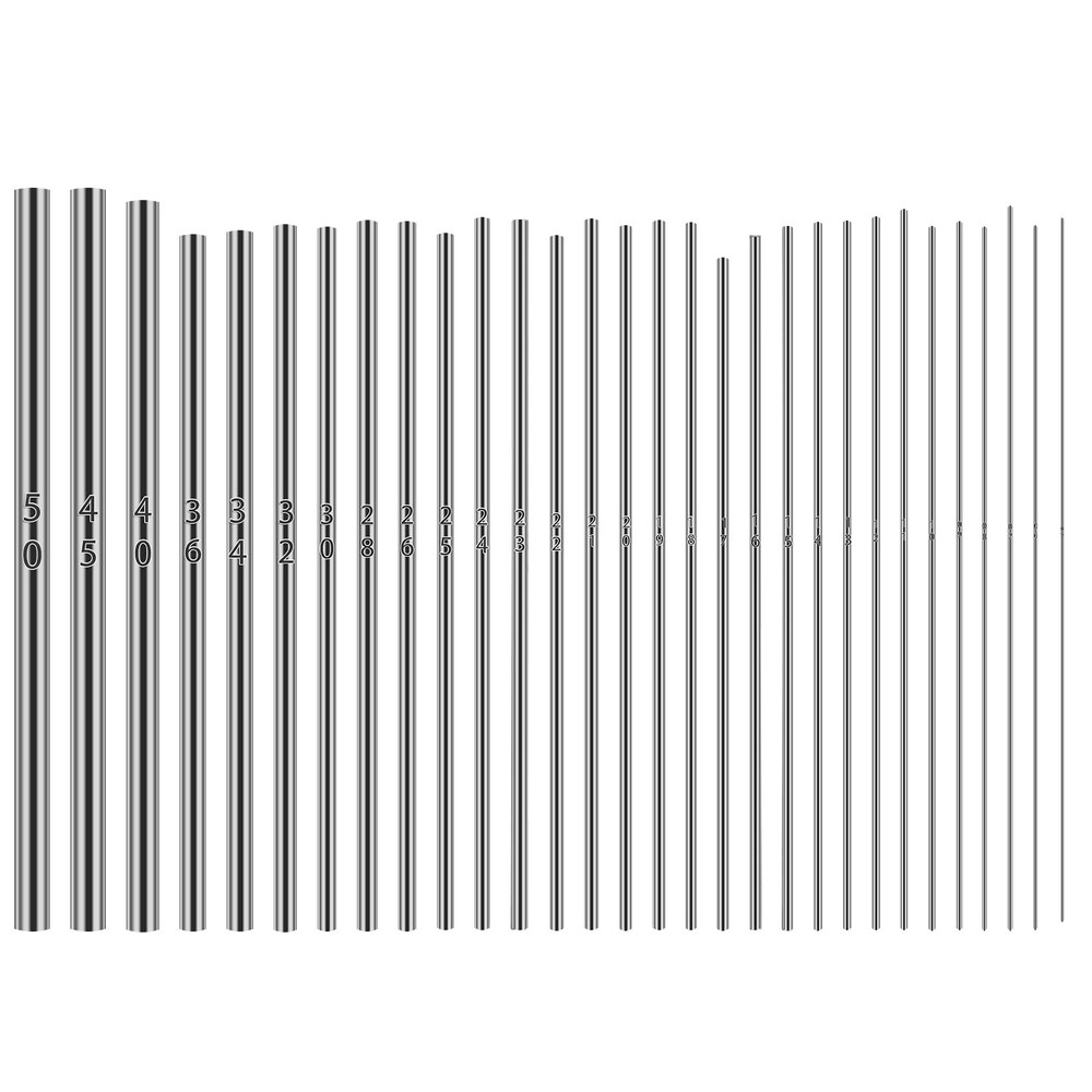 30 Size Mandrels Stainless Steel Ring Mandrel Dowels regular, silver