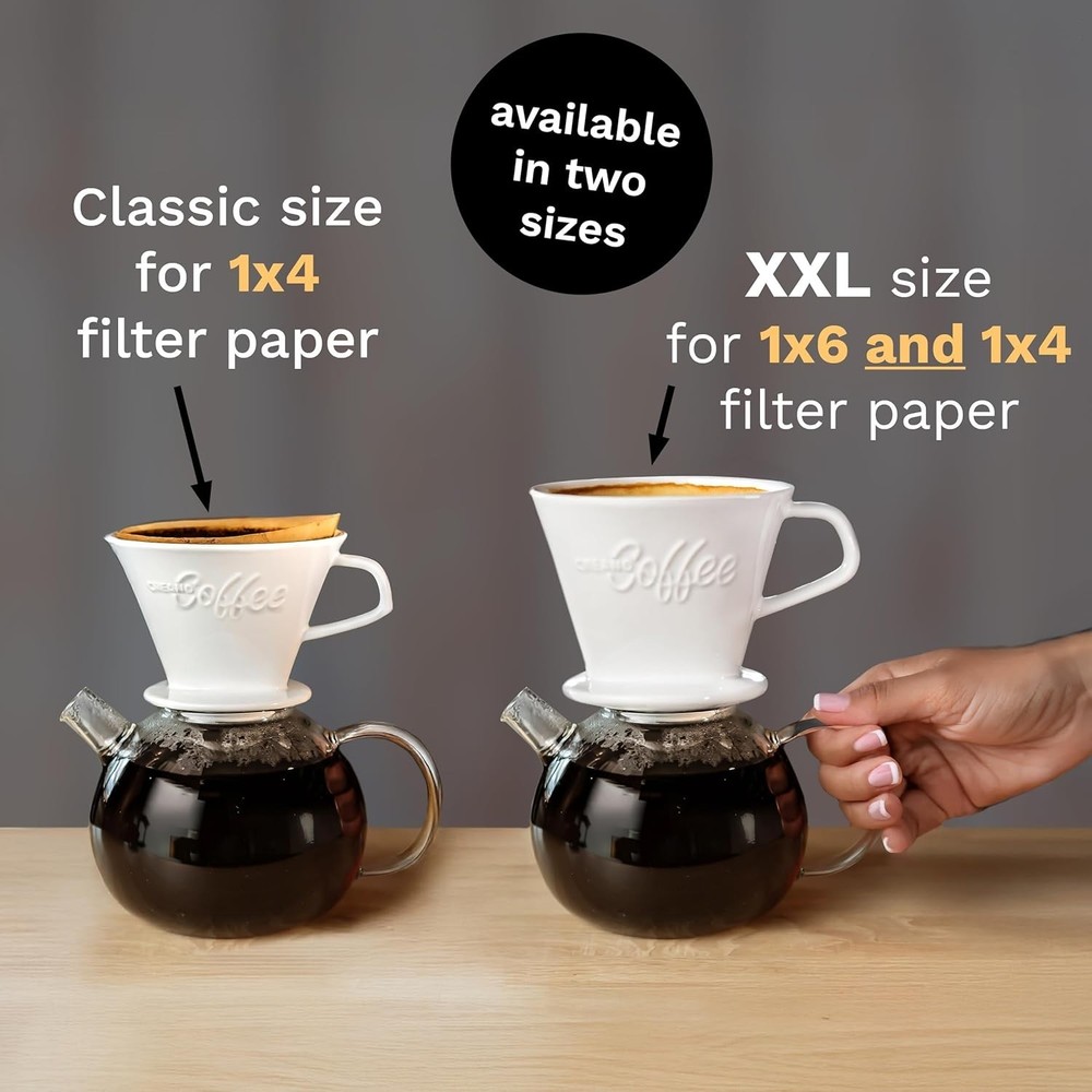 XXL Ceramic Coffee Dripper - Pour Over Brewer