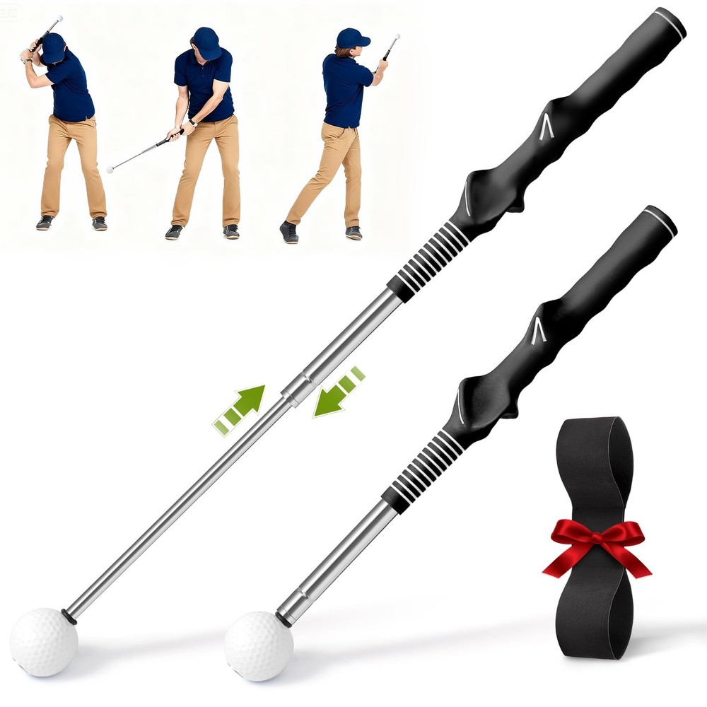 Retractable Golf Swing Trainer, Right-Handed Retractable Golf Swing Training ...