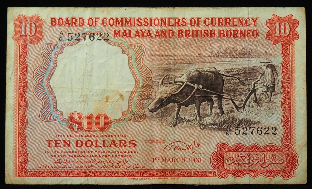 1961 $10 Malaya + British Borneo