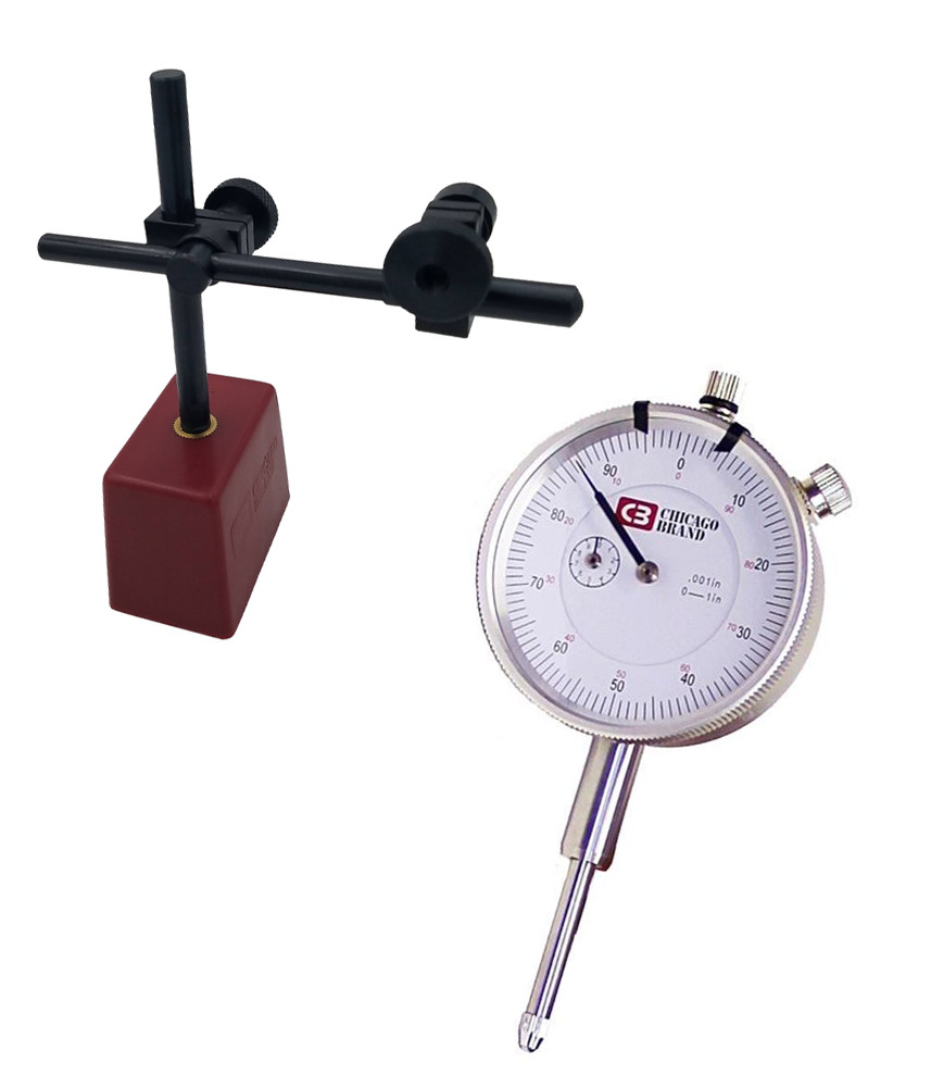 Chicago Brand 56411 Long Range Indicator Kit w/ 0-25mm Indicator (.01mm)