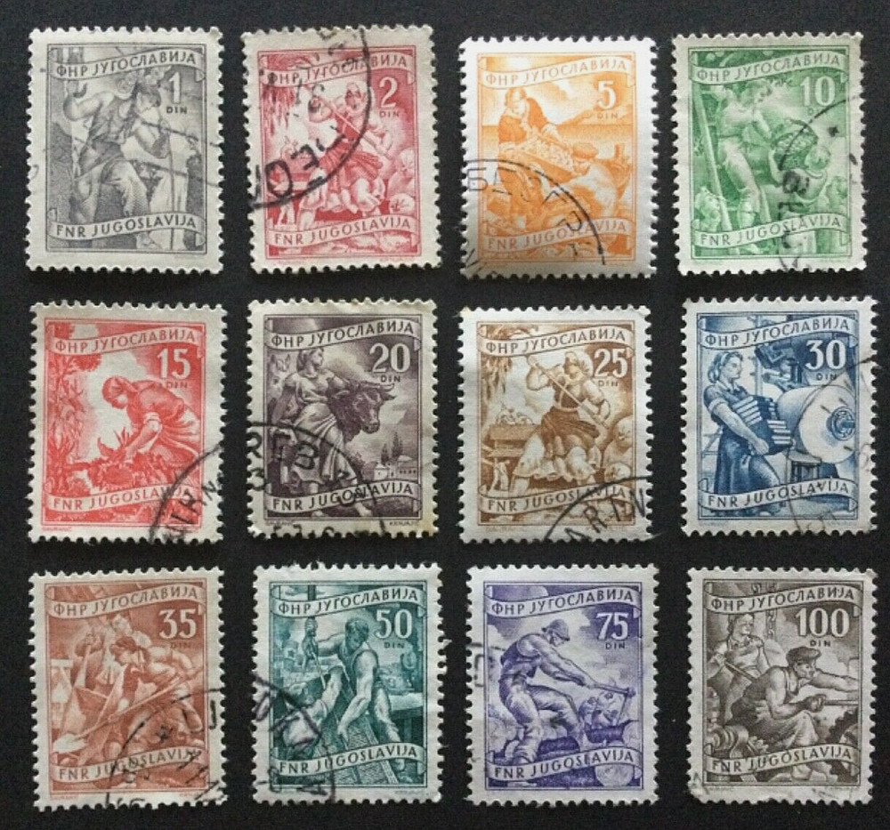 1955 Yugoslavia Sc.  424-432 Workers  & Industry Used