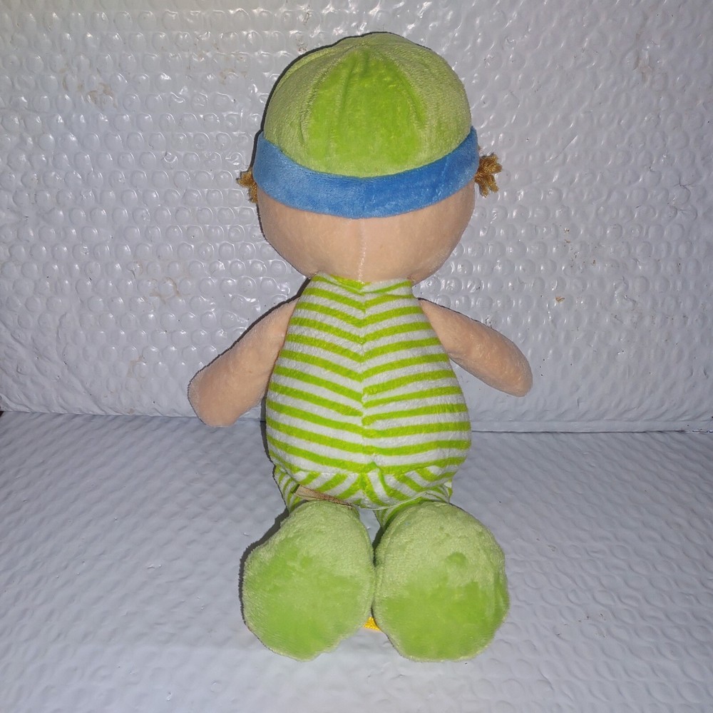 DD Traders BOY Brunette Activity Doll 13in Velour Plush Tie Fasten Button Zip