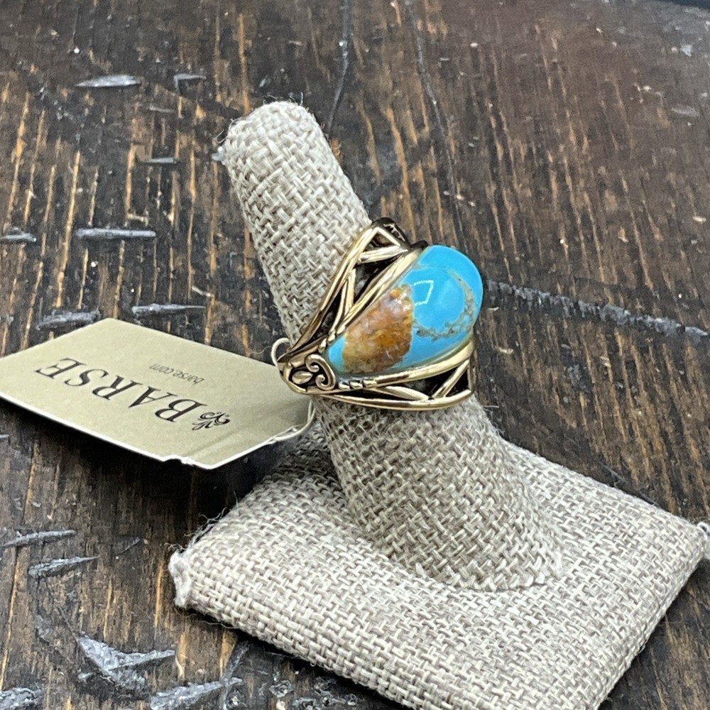 Barse Medevial Ring- Turquoise-Bronze- 7-NWT