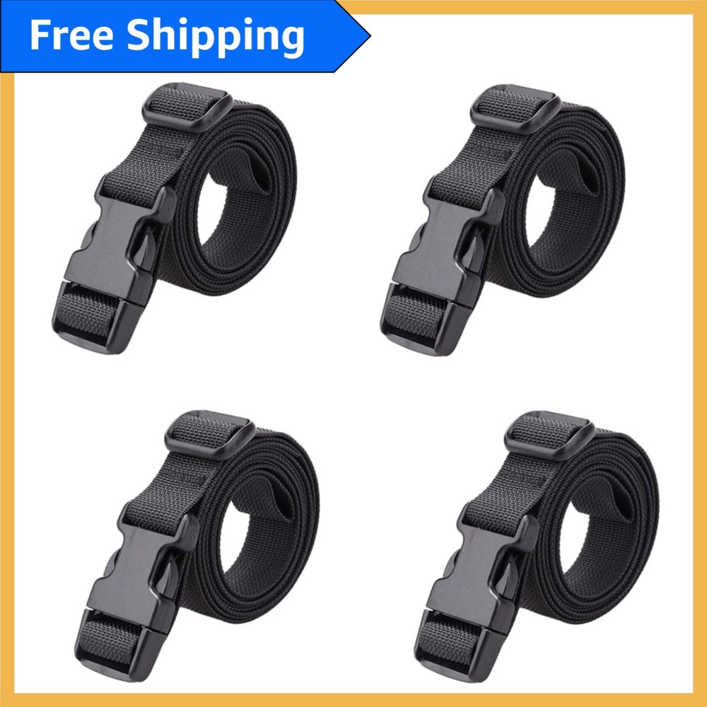 Secure 78" x 1" Adjustable Packing Straps - Essential Travel Accessories, 4-Pack
