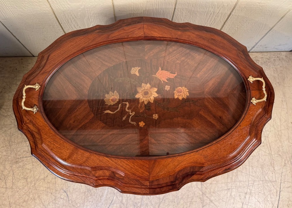 Antique Inlaid Depression Era Parlor Table