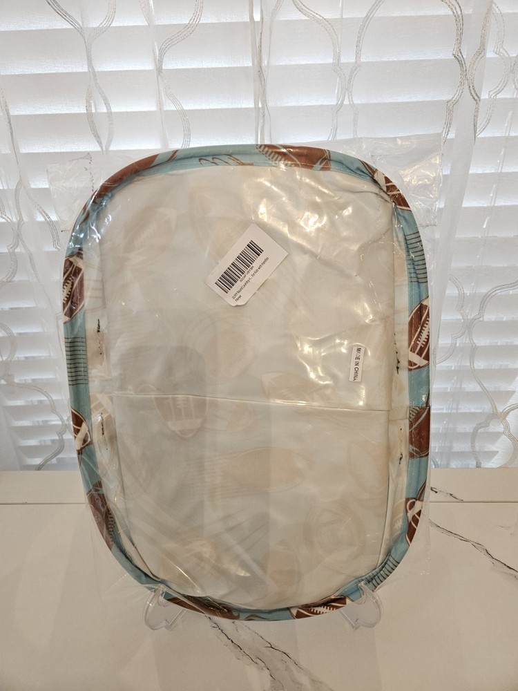 Football Round Laundry Hamper With Handles
