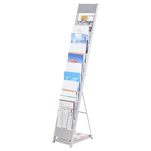 Detachable Magazine Display Racks Floor Standing 10 Layers Brochure Stand